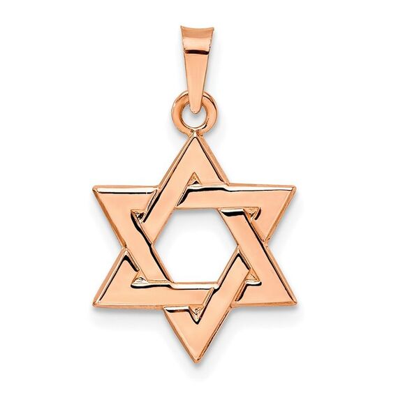 Kazi Luxury 14k Rose Gold Polished Solid Star of David Pendant